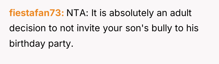 fiestafan73 NTA: It is absolutely an adult decision to not...