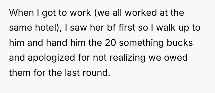 When I got to work (we all worked at the...