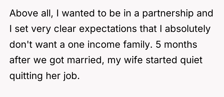 Above all, I wanted to be in a partnership and...