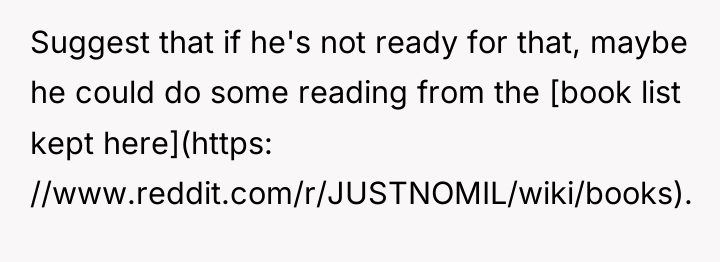 Suggest that if he's not ready for that, maybe he...