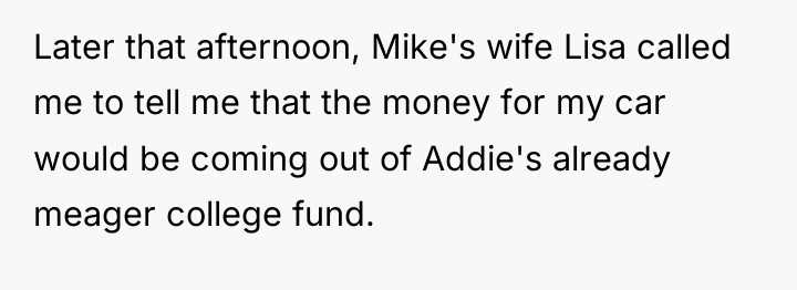 Later that afternoon, Mike's wife Lisa called me to tell...