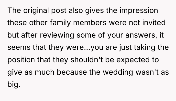 The original post also gives the impression these other family...