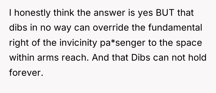 I honestly think the answer is yes BUT that dibs...