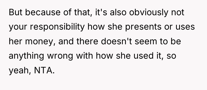 But because of that, it's also obviously not your responsibility...