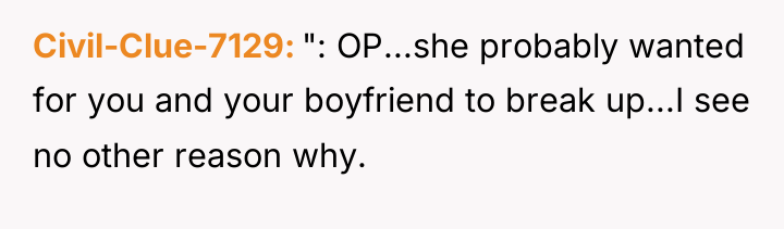 Civil-Clue-7129 ": OP...she probably wanted for you and your boyfriend...