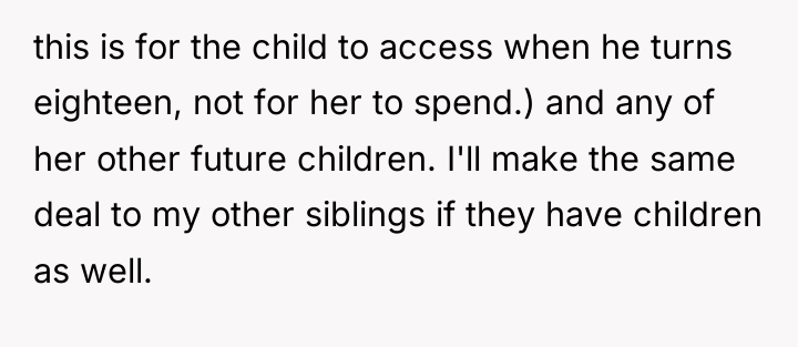 this is for the child to access when he turns...