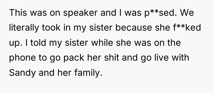 This was on speaker and I was p**sed. We literally...