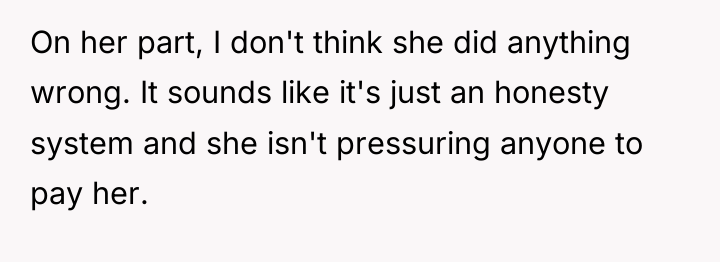 On her part, I don't think she did anything wrong....