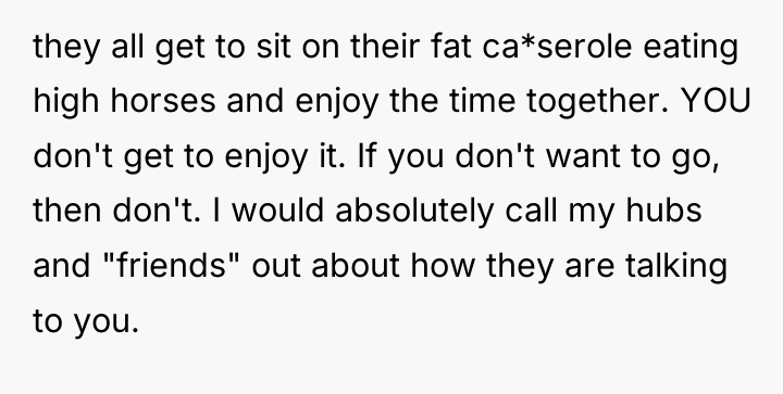 they all get to sit on their fat ca*serole eating...
