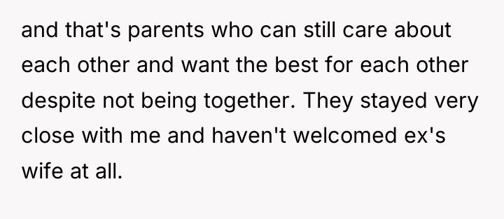 and that's parents who can still care about each other...