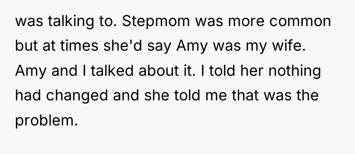 was talking to. Stepmom was more common but at times...