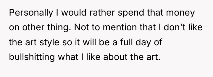 Personally I would rather spend that money on other thing....