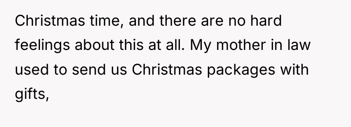 Christmas time, and there are no hard feelings about this...