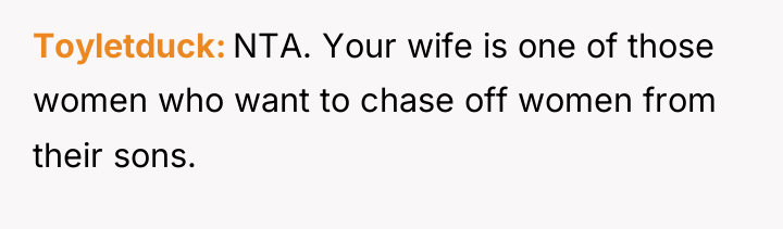 Toyletduck NTA. Your wife is one of those women who...
