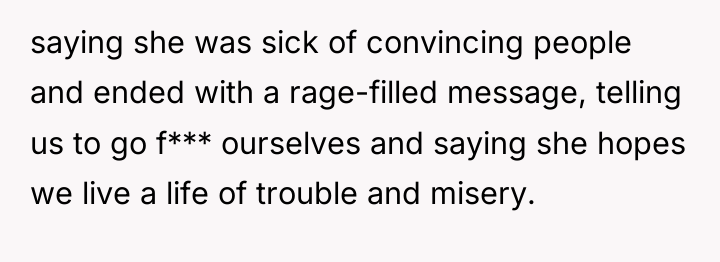 saying she was sick of convincing people and ended with...