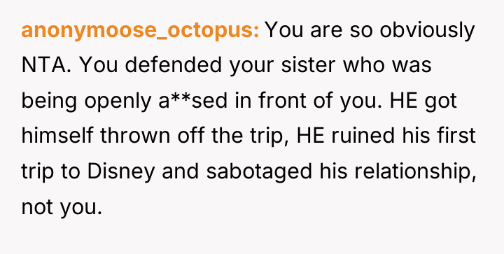 anonymoose_octopus You are so obviously NTA. You defended your sister...