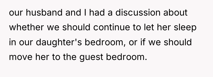 our husband and I had a discussion about whether we...