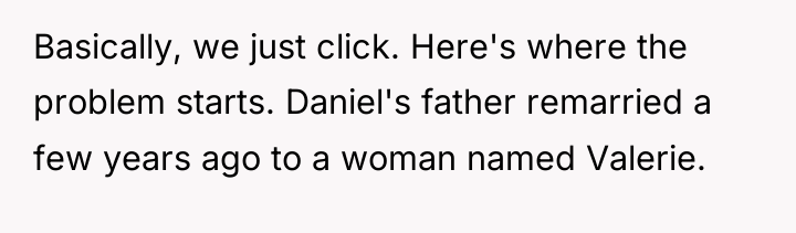 Basically, we just click. Here's where the problem starts. Daniel's...