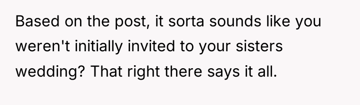 Based on the post, it sorta sounds like you weren't...