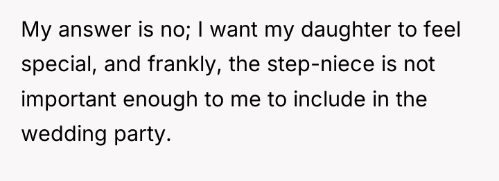 My answer is no; I want my daughter to feel...