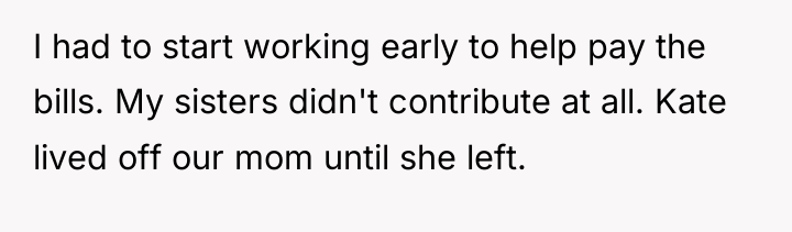 I had to start working early to help pay the...