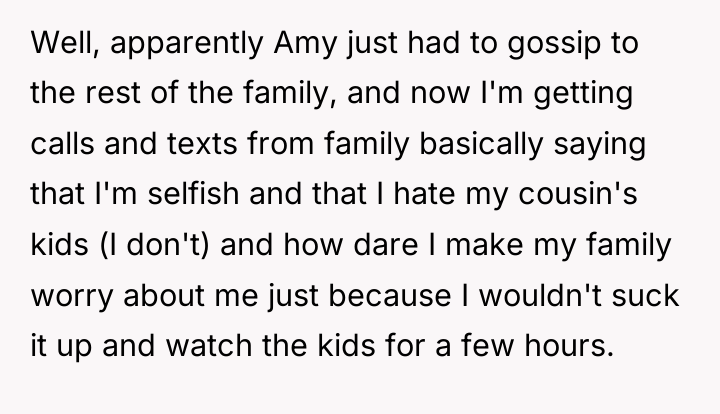Well, apparently Amy just had to gossip to the rest...
