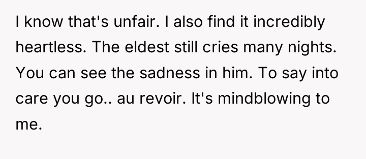 I know that's unfair. I also find it incredibly heartless....