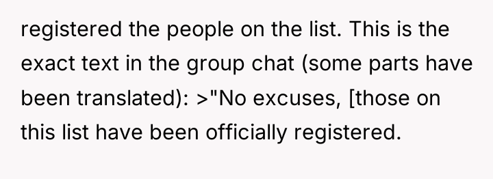 registered the people on the list. This is the exact...