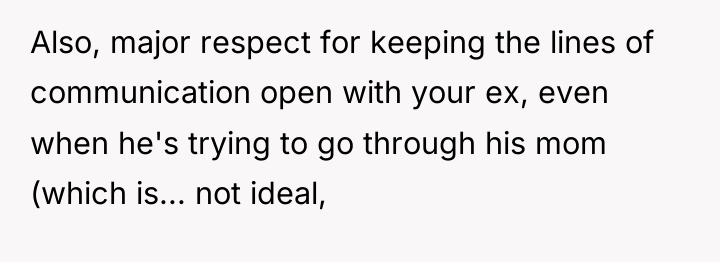 Also, major respect for keeping the lines of communication open...