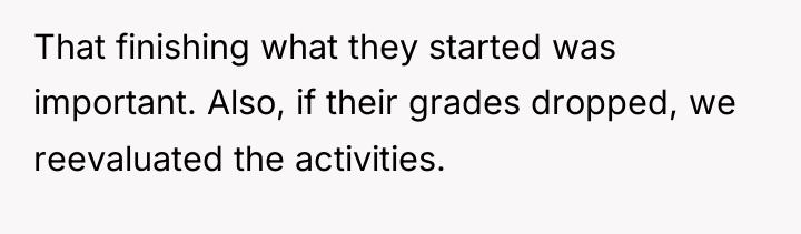 That finishing what they started was important. Also, if their...