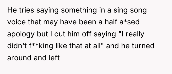 He tries saying something in a sing song voice that...