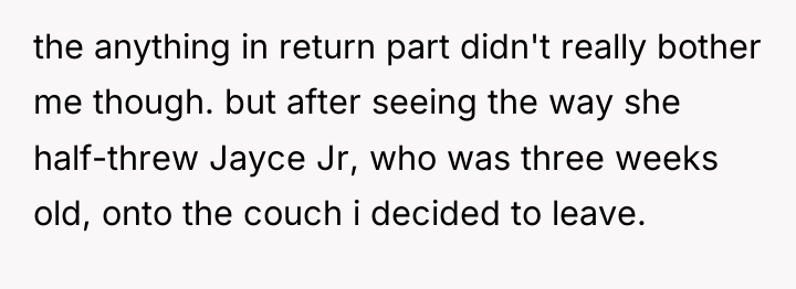 the anything in return part didn't really bother me though....