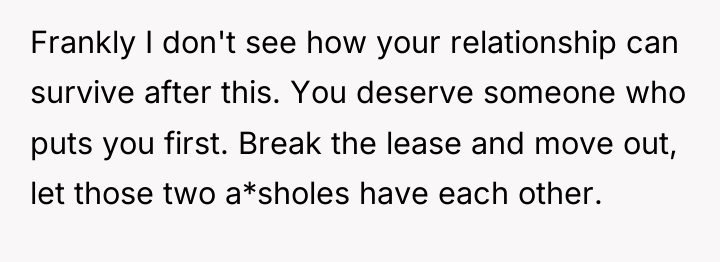 Frankly I don't see how your relationship can survive after...