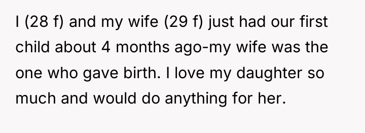 I (28 f) and my wife (29 f) just had...