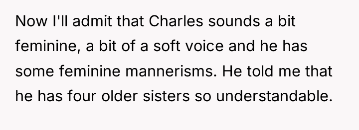 Now I'll admit that Charles sounds a bit feminine, a...