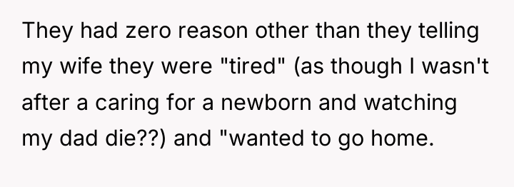 They had zero reason other than they telling my wife...