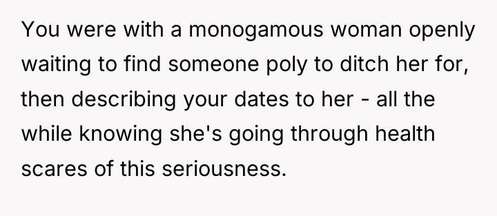 You were with a monogamous woman openly waiting to find...