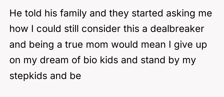 He told his family and they started asking me how...