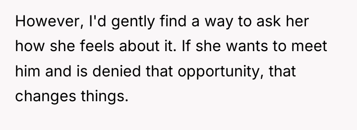 However, I'd gently find a way to ask her how...