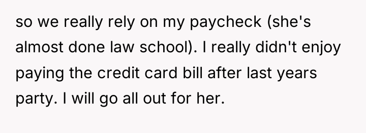 so we really rely on my paycheck (she's almost done...