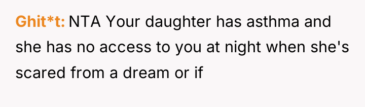 Ghit*t NTA Your daughter has asthma and she has no...
