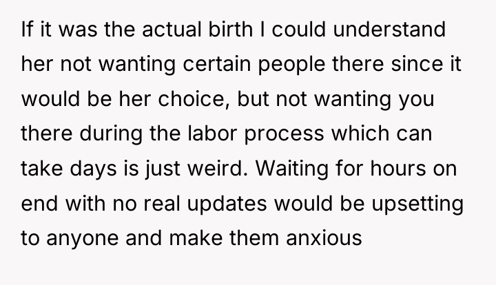 If it was the actual birth I could understand her...
