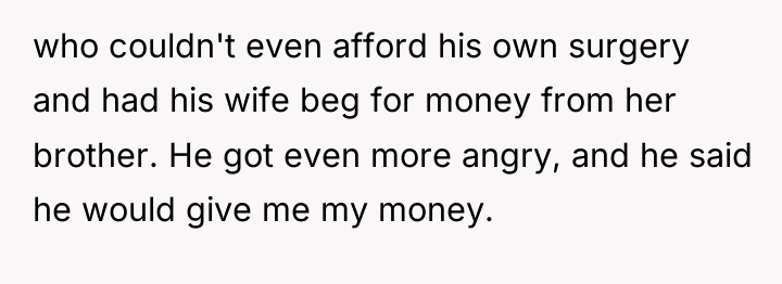 who couldn't even afford his own surgery and had his...