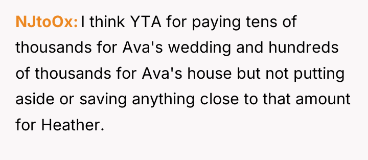 NJtoOx I think YTA for paying tens of thousands for...