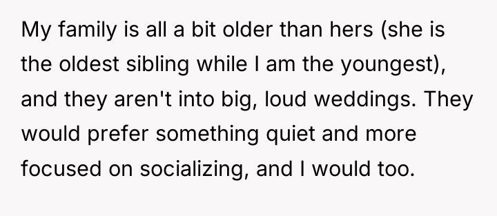 My family is all a bit older than hers (she...