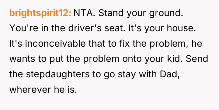 brightspirit12 NTA. Stand your ground. You're in the driver's seat....