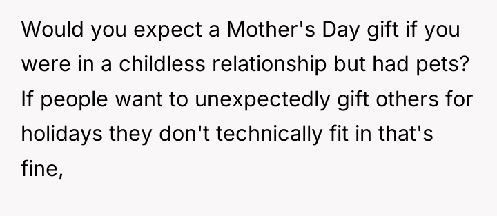 Would you expect a Mother's Day gift if you were...