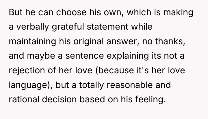 But he can choose his own, which is making a...