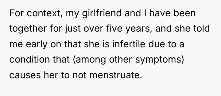 For context, my girlfriend and I have been together for...