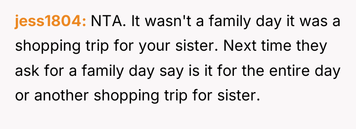 jess1804 NTA. It wasn't a family day it was a...